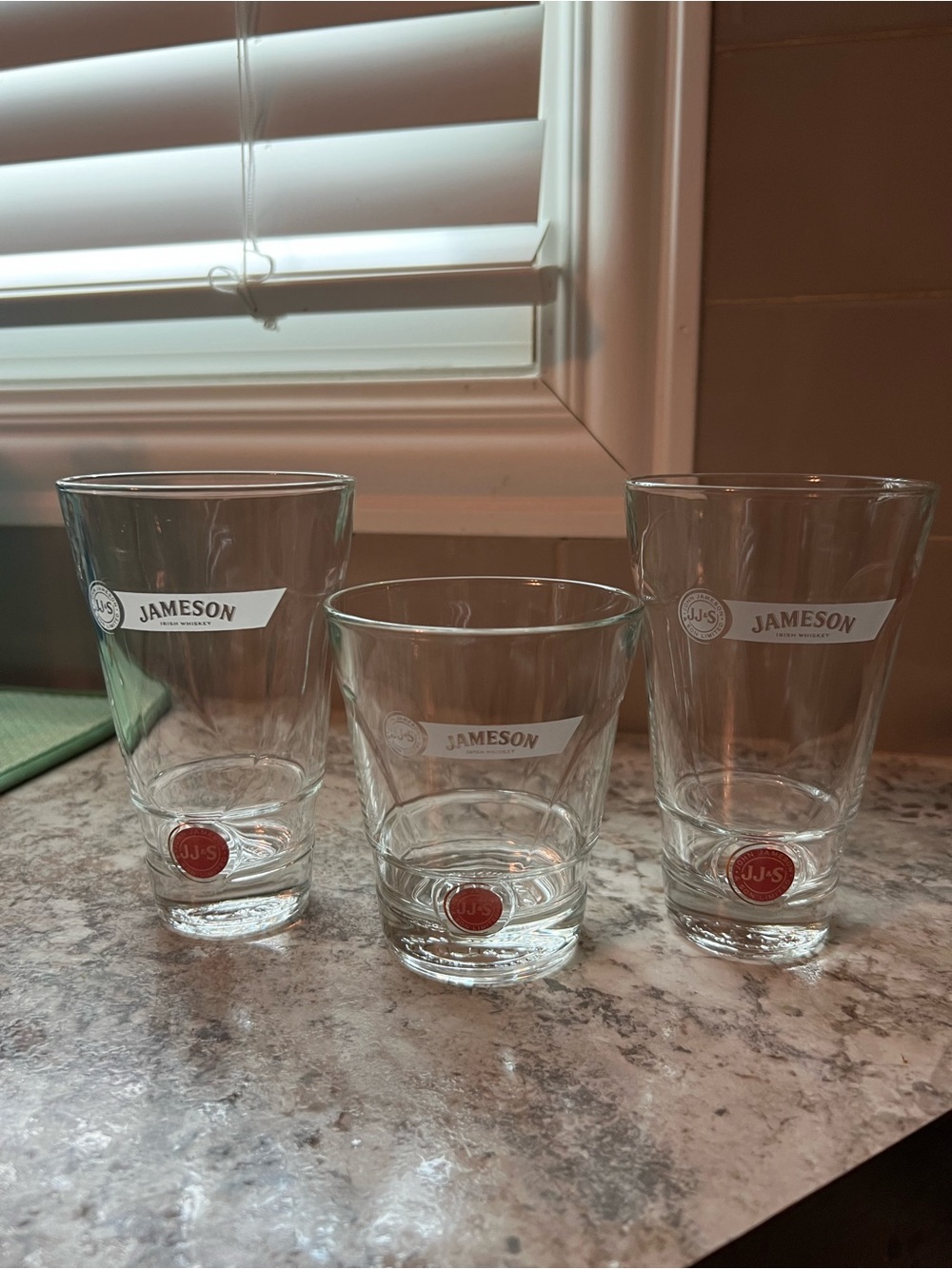 Set of 3 Jameson Whiskey Drinking Glasses